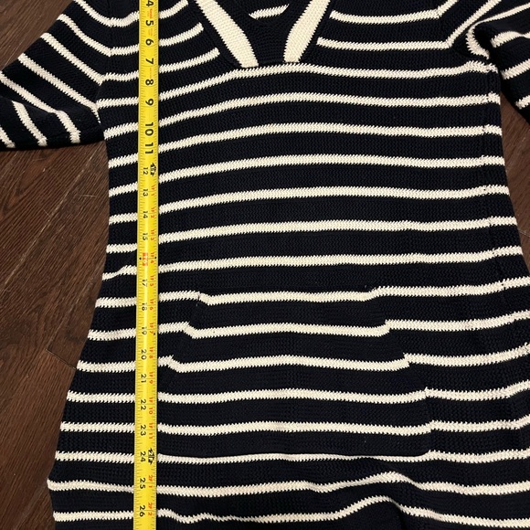 Saint Tropez West Cotton Hoodie Navy & Cream Strips Size‎ M. Heavy. Warm. Causal - Picture 8 of 8
